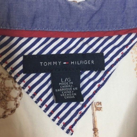 Tommy Hilfiger LS Button Up Shirt White Keys ac291 - Picture 4 of 8